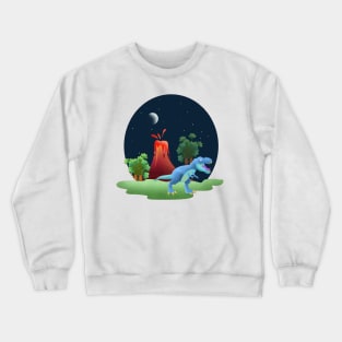 Tyrannosaurus and the Volcano Crewneck Sweatshirt